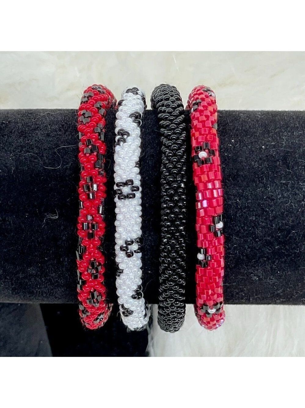 HAND CRAFTED in Nepal Beaded Bracelet (set of 4) #676